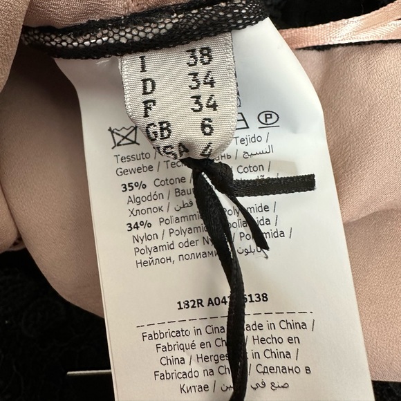 Boutique Moschino Floral Lace Sleeveless Dress in Black/Nude - Size 4 Aeffe NWT - Picture 14 of 16